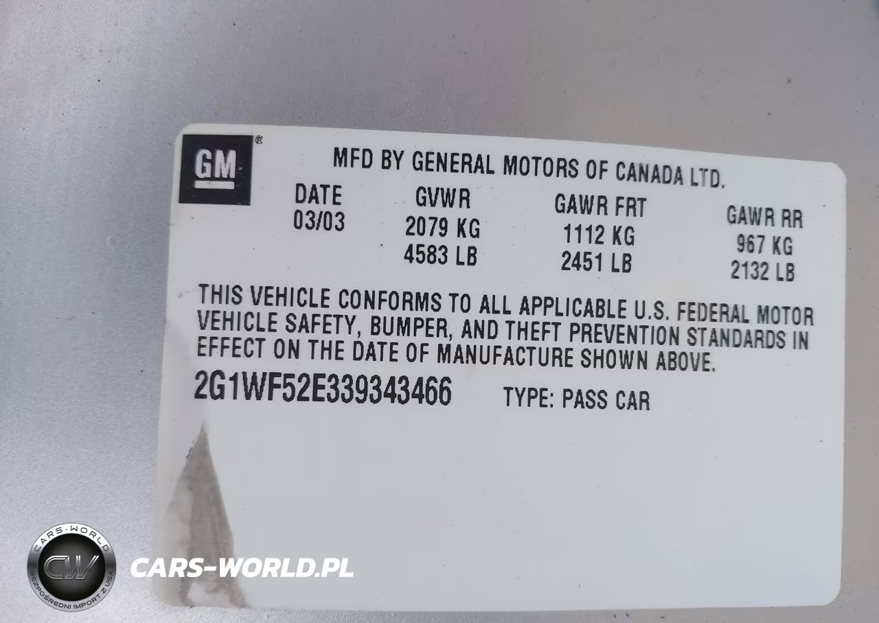 2003 Chevrolet Impala VIN:2G1WF52E339343466 - 9