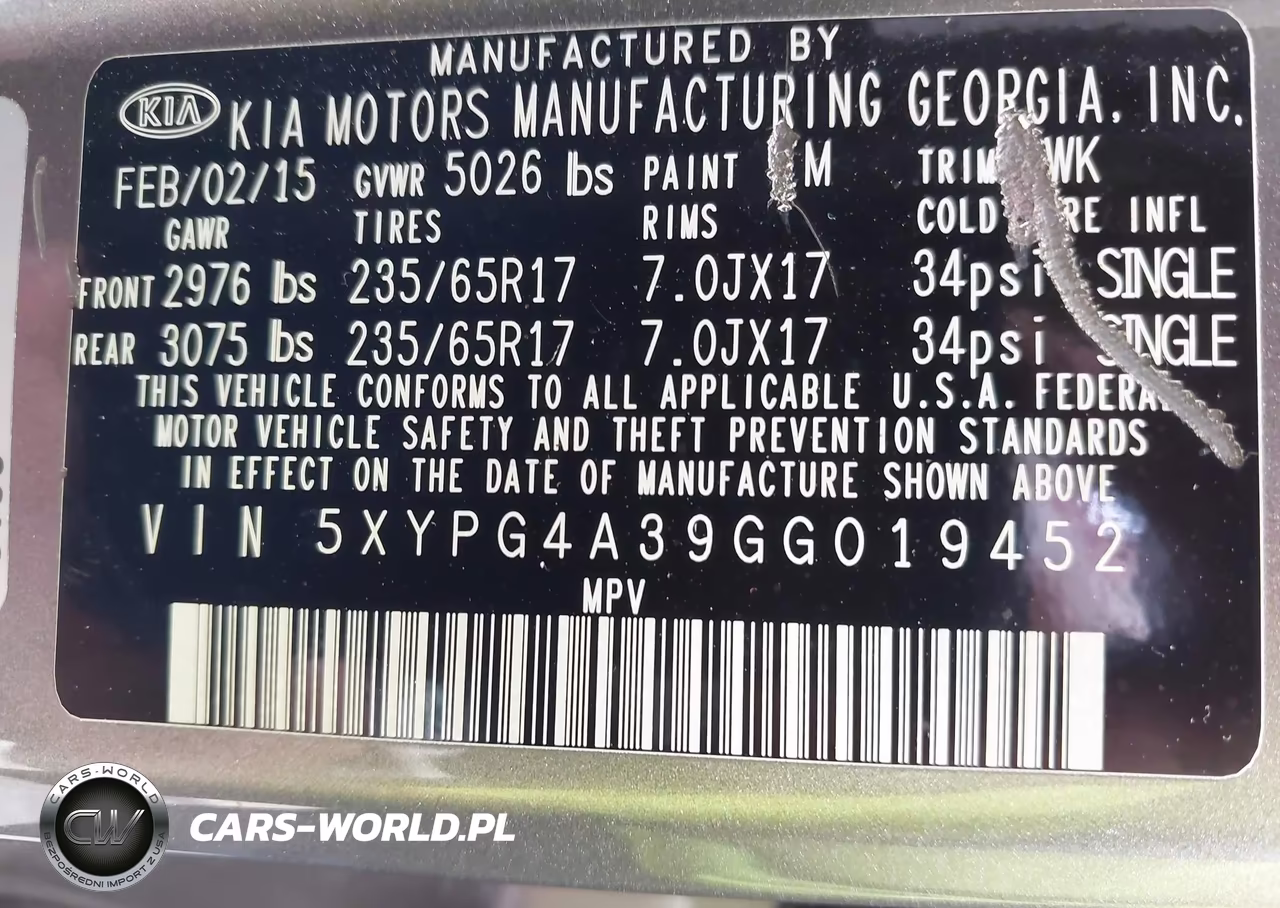 2016 Kia Sorento 2.4L Lx VIN:5XYPG4A39GG019452 - 9