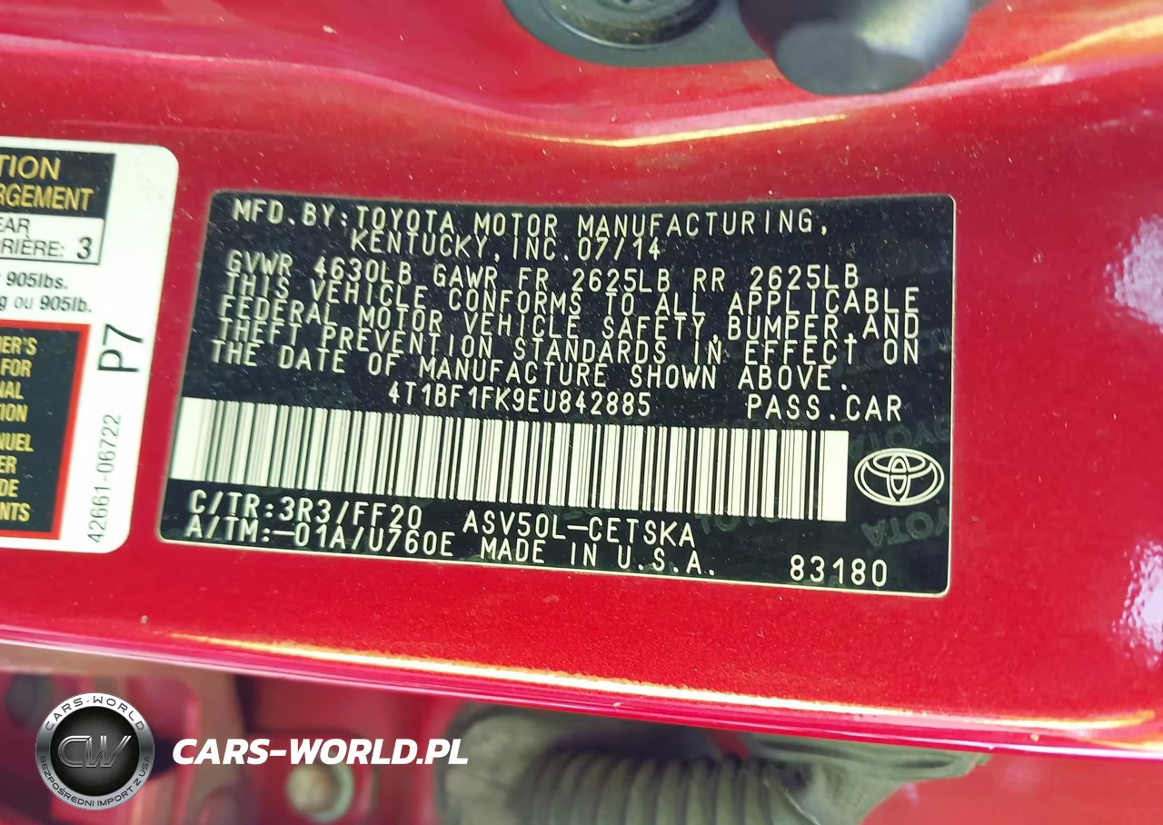 2014 Toyota Camry Se VIN:4T1BF1FK9EU842885 - 9