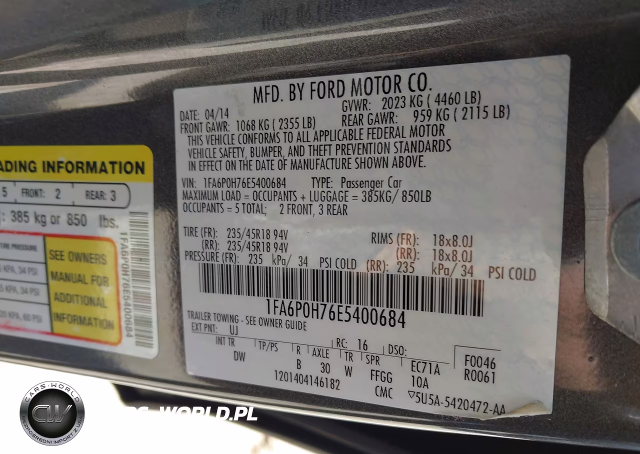 2014 Ford Fusion Se VIN:1FA6P0H76E5400684 - 9
