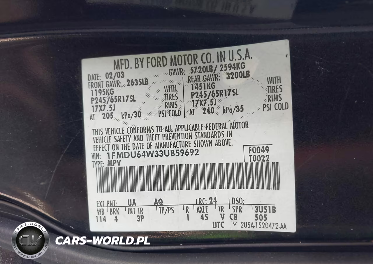 2003 Ford Explorer Eddie Bauer VIN:1FMDU64W33UB59692 - 9