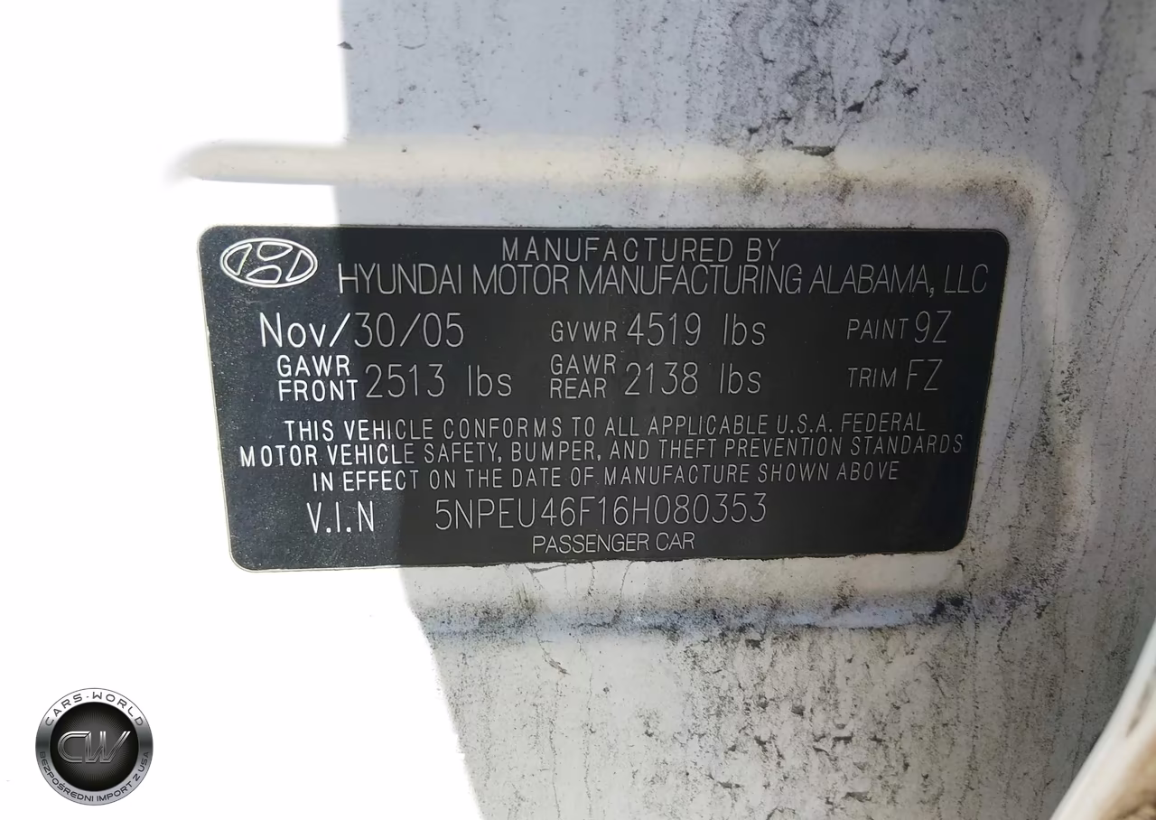 2006 Hyundai Sonata Gls V6-Lx V6 VIN:5NPEU46F16H080353 - 9