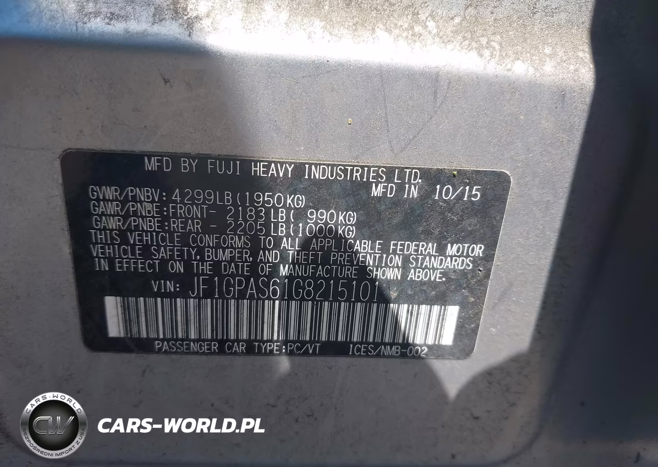 2016 Subaru Impreza 2.0I Sport Premium VIN:JF1GPAS61G8215101 - 9