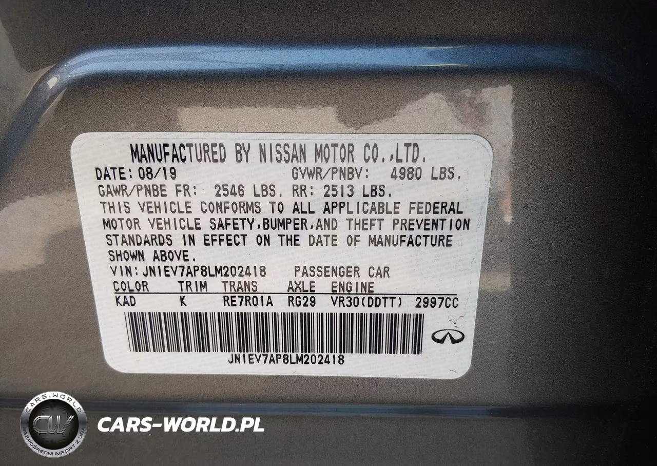 2020 Infiniti Q50 Luxe VIN:JN1EV7AP8LM202418 - 9
