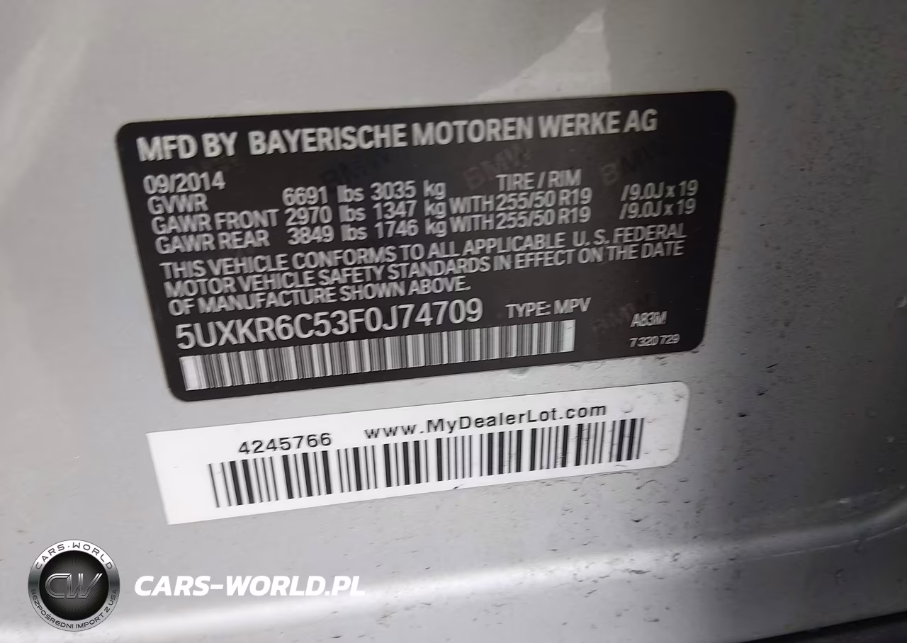 2015 BMW X5 xDrive50I VIN:5UXKR6C53F0J74709 - 9