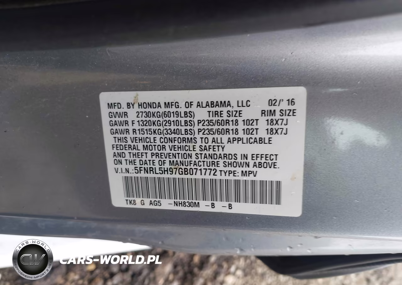 2016 Honda Odyssey Touring-Touring Elite VIN:5FNRL5H97GB071772 - 9