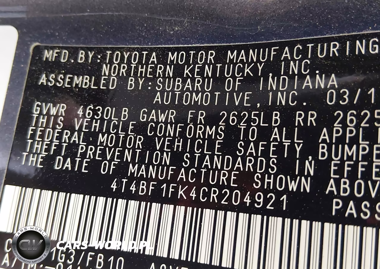 2012 Toyota Camry Xle VIN:4T4BF1FK4CR204921 - 9