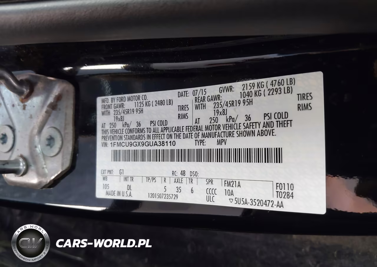2016 Ford Escape Se VIN:1FMCU9GX9GUA38110 - 9