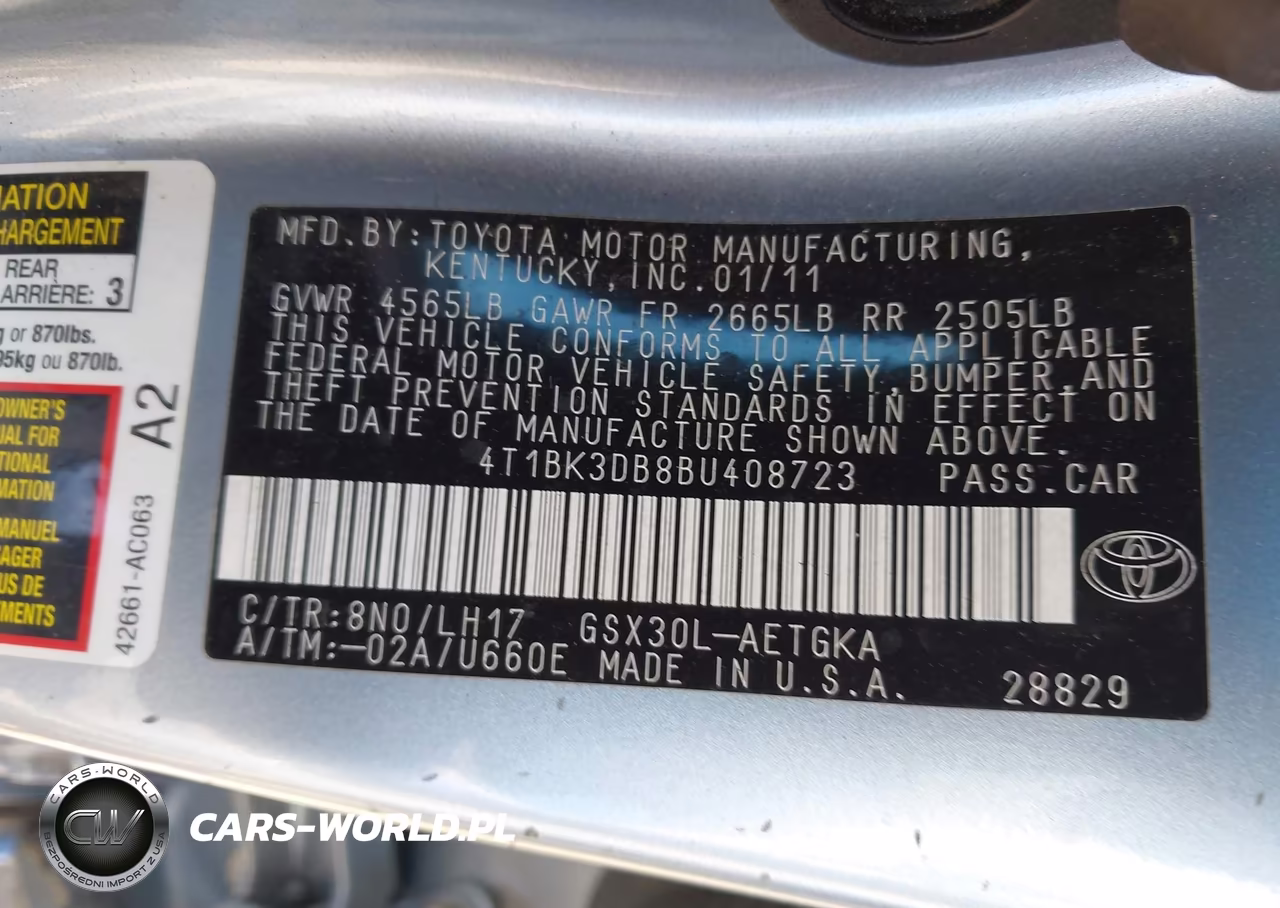 2011 Toyota Avalon VIN:4T1BK3DB8BU408723 - 9