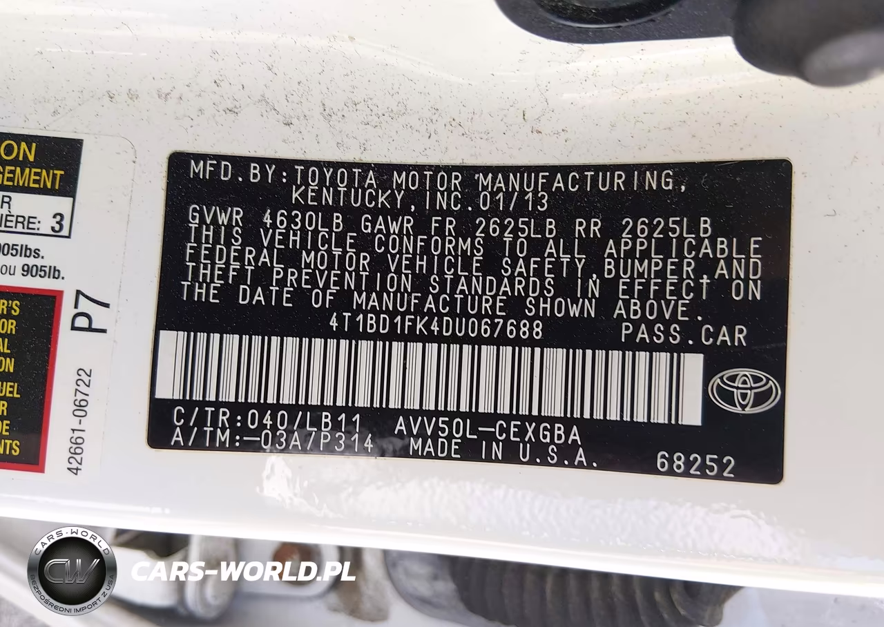 2013 Toyota Camry Hybrid Xle VIN:4T1BD1FK4DU067688 - 9