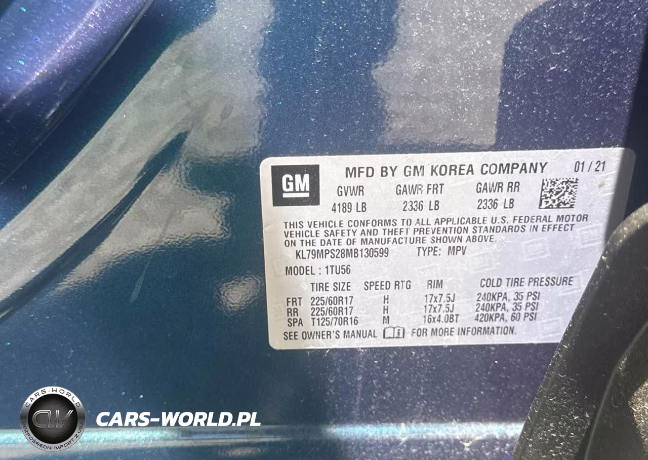 2021 Chevrolet Trailblazer Fwd Lt VIN:KL79MPS28MB130599 - 9
