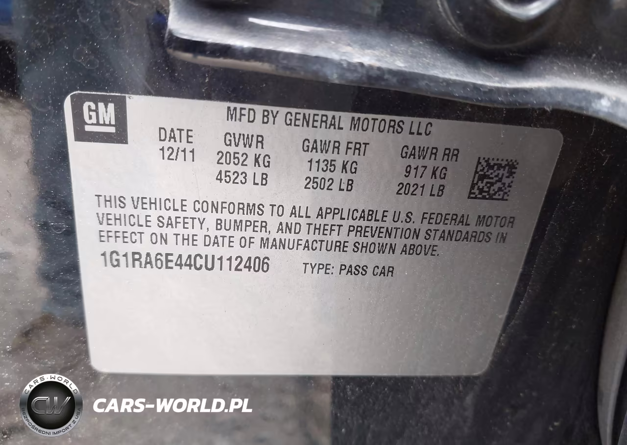 2012 Chevrolet Volt VIN:1G1RA6E44CU112406 - 9