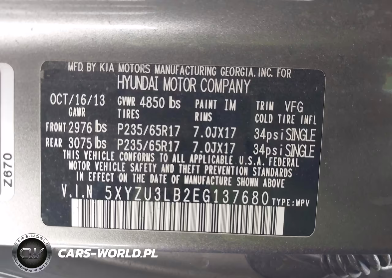 2014 Hyundai Santa Fe Sport 2.4L VIN:5XYZU3LB2EG137680 - 9