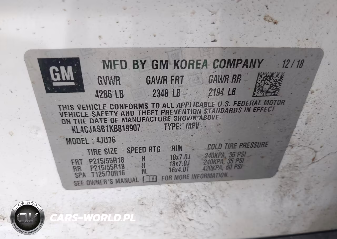 2019 Buick Encore Fwd Preferred VIN:KL4CJASB1KB819907 - 9