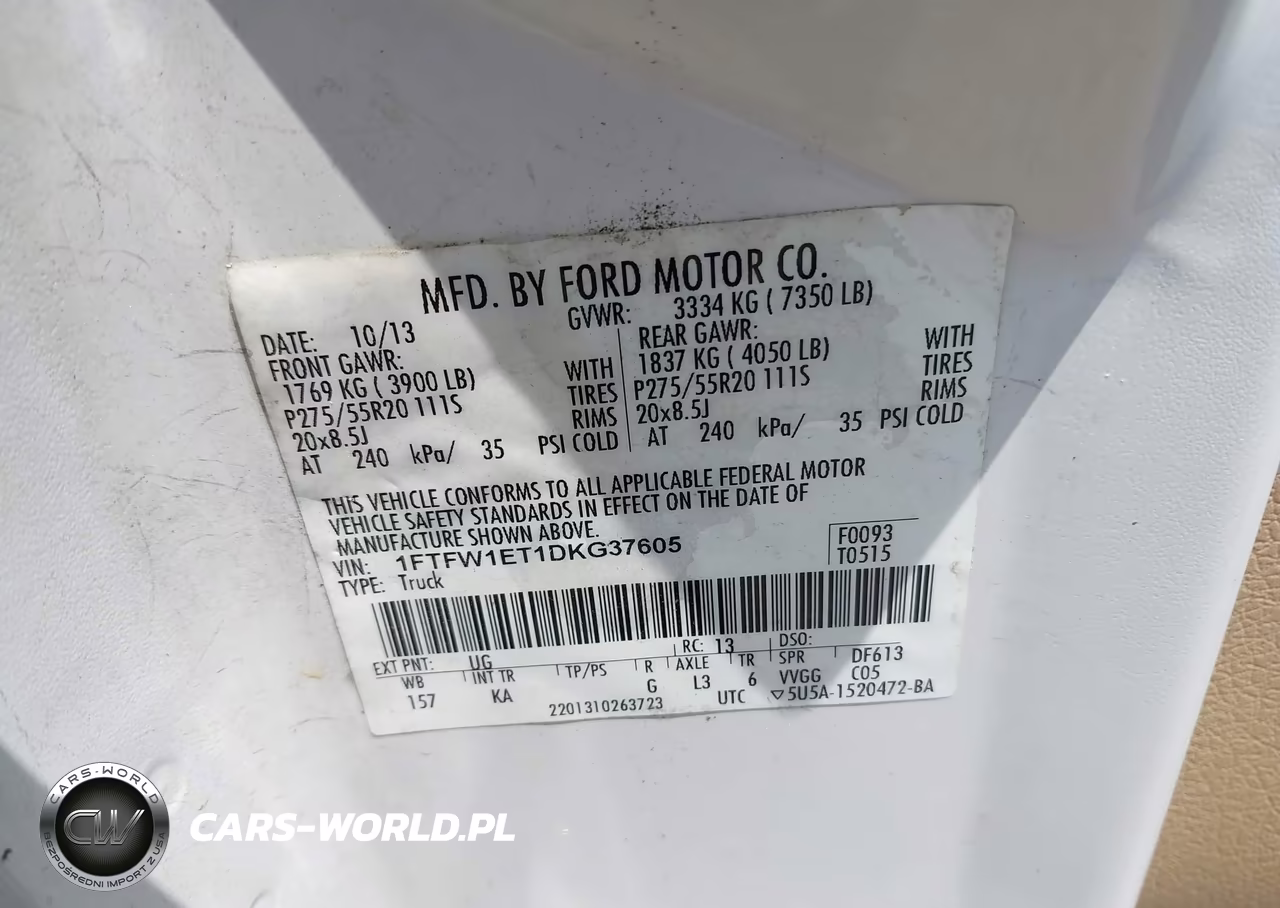 2013 Ford F-150 Fx4-King Ranch-Lariat-Limited-Platinum-Xl-Xlt VIN:1FTFW1ET1DKG37605 - 9