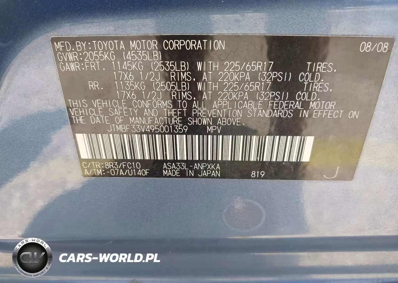 2009 Toyota Rav4 VIN:JTMBF33V495001359 - 9