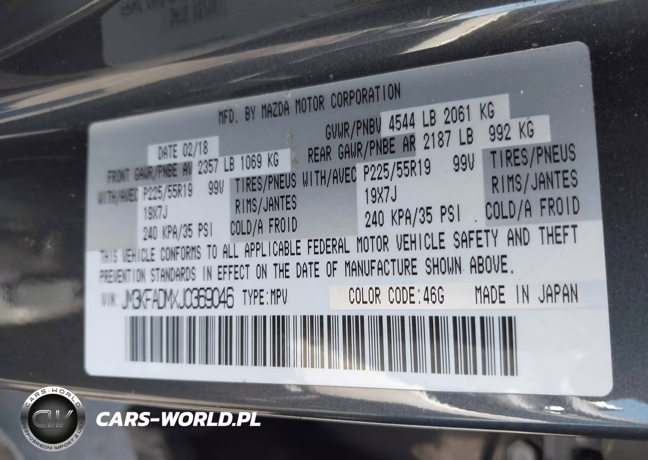 2018 Mazda Cx-5 Grand Touring VIN:JM3KFADMXJ0369046 - 9