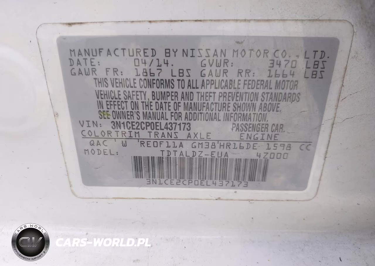 2014 Nissan Versa Note Sv VIN:3N1CE2CP0EL437173 - 9