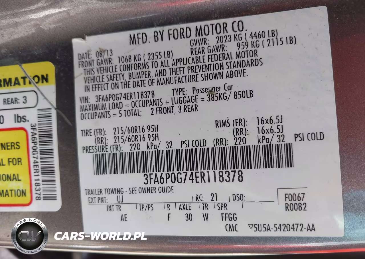 2014 Ford Fusion S VIN:3FA6P0G74ER118378 - 9