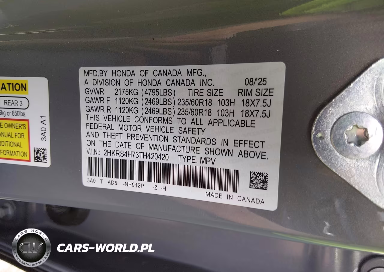 2026 Honda Cr-V Ex-L Awd VIN:2HKRS4H73TH420420 - 9