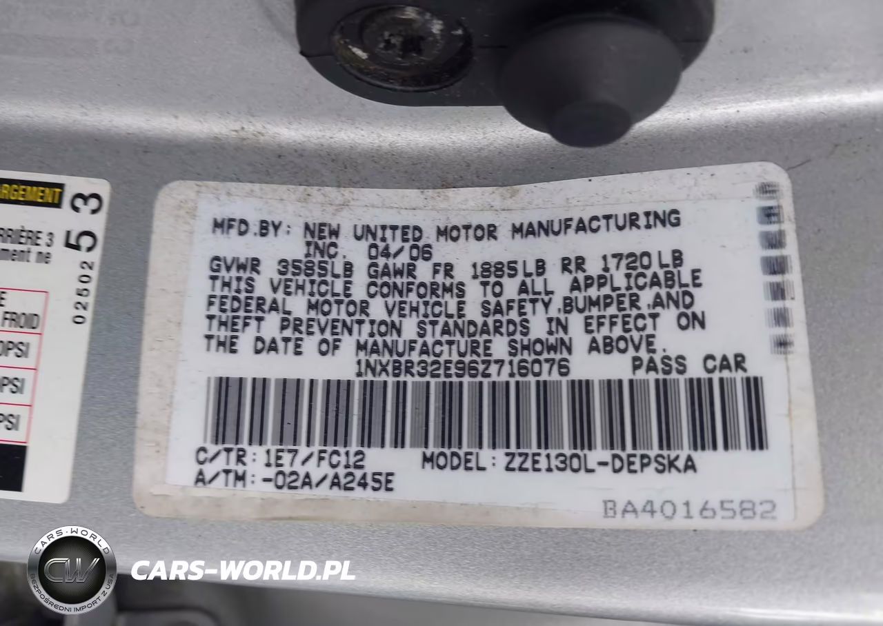 2006 Toyota Corolla S VIN:1NXBR32E96Z716076 - 9
