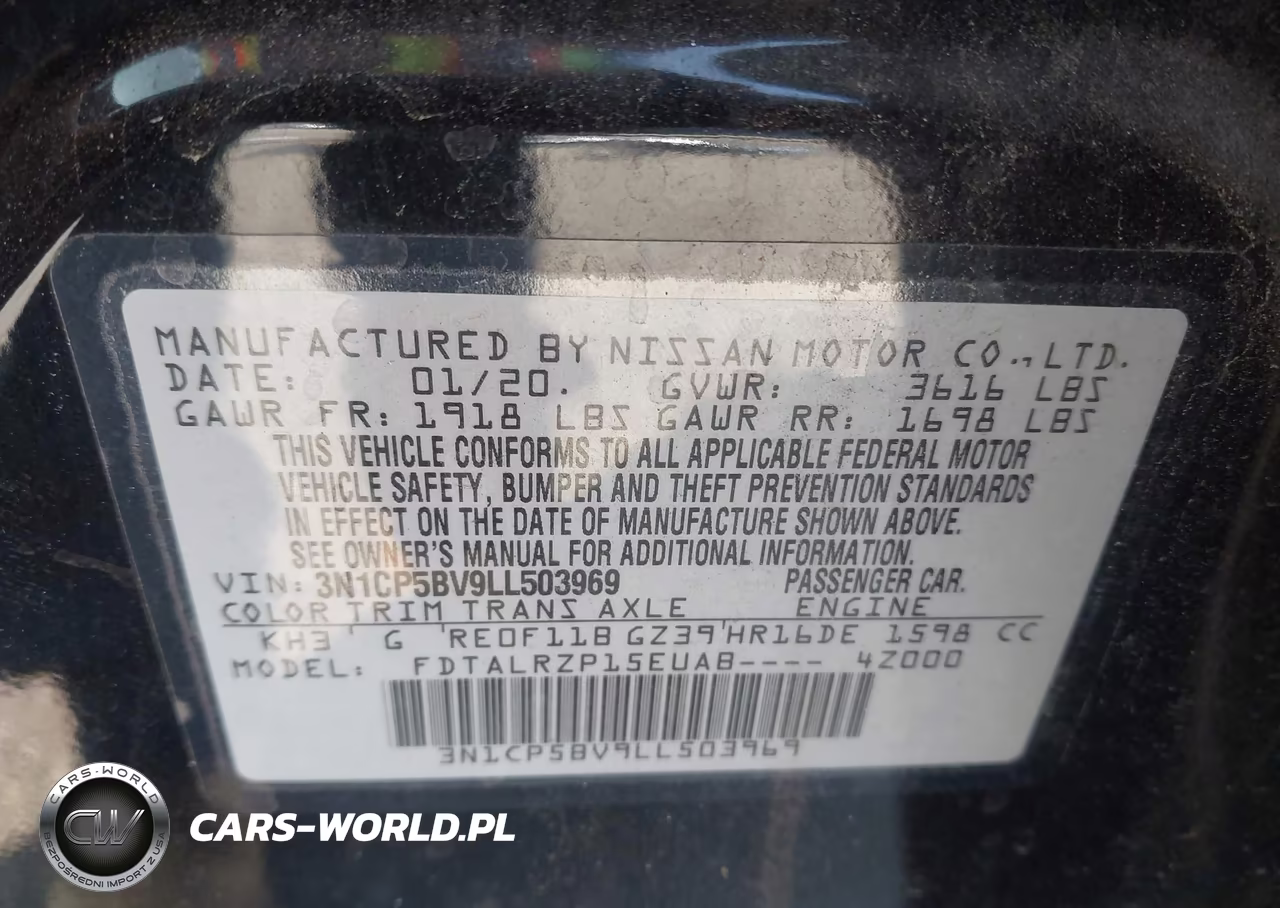 2020 Nissan Kicks S Xtronic Cvt VIN:3N1CP5BV9LL503969 - 9