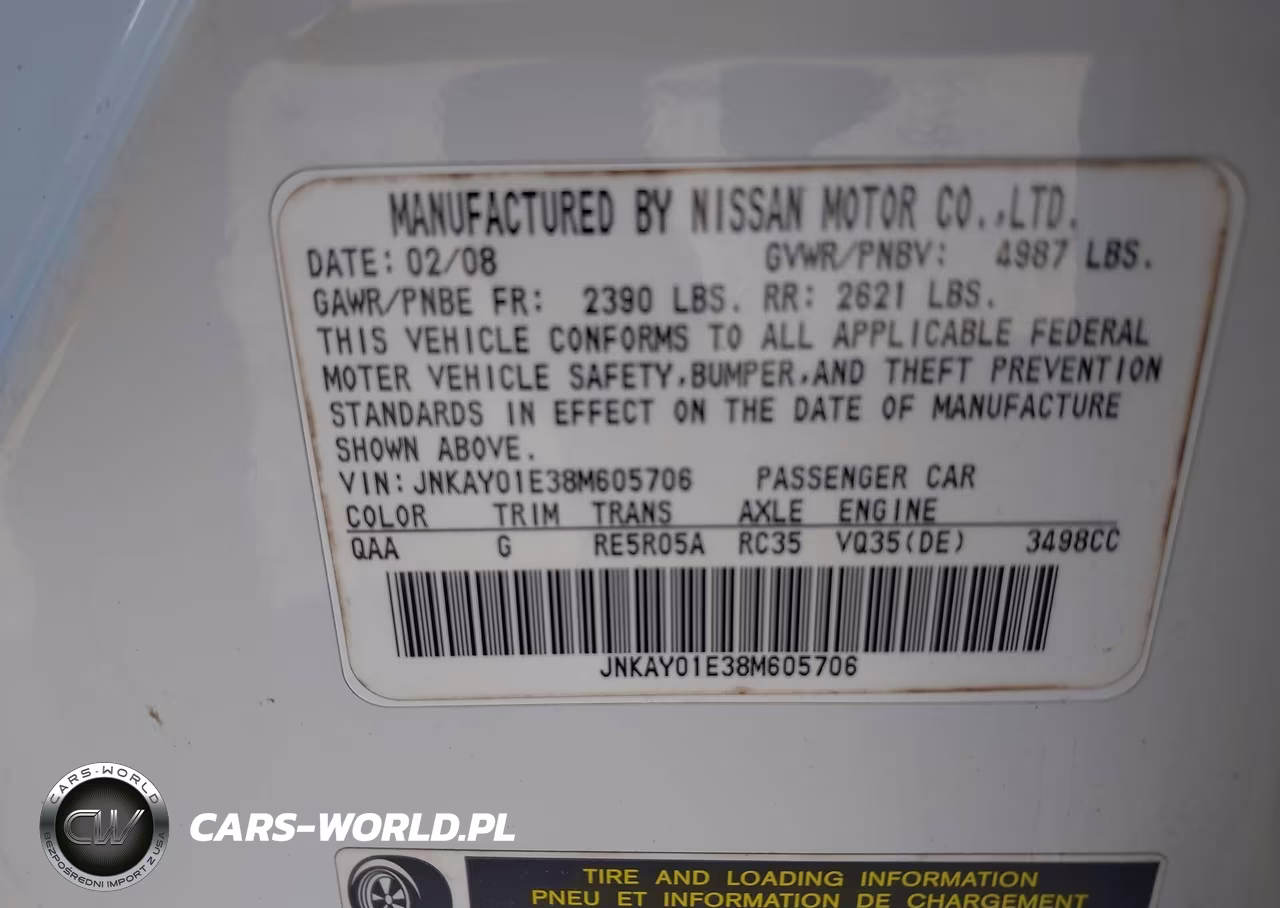 2008 Infiniti M35 VIN:JNKAY01E38M605706 - 9