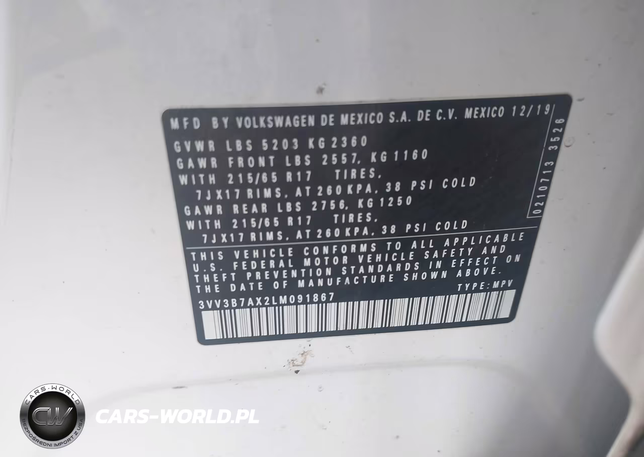 2020 Volkswagen Tiguan 2.0T Se-2.0T Se R-Line Black-2.0T Sel VIN:3VV3B7AX2LM091867 - 9