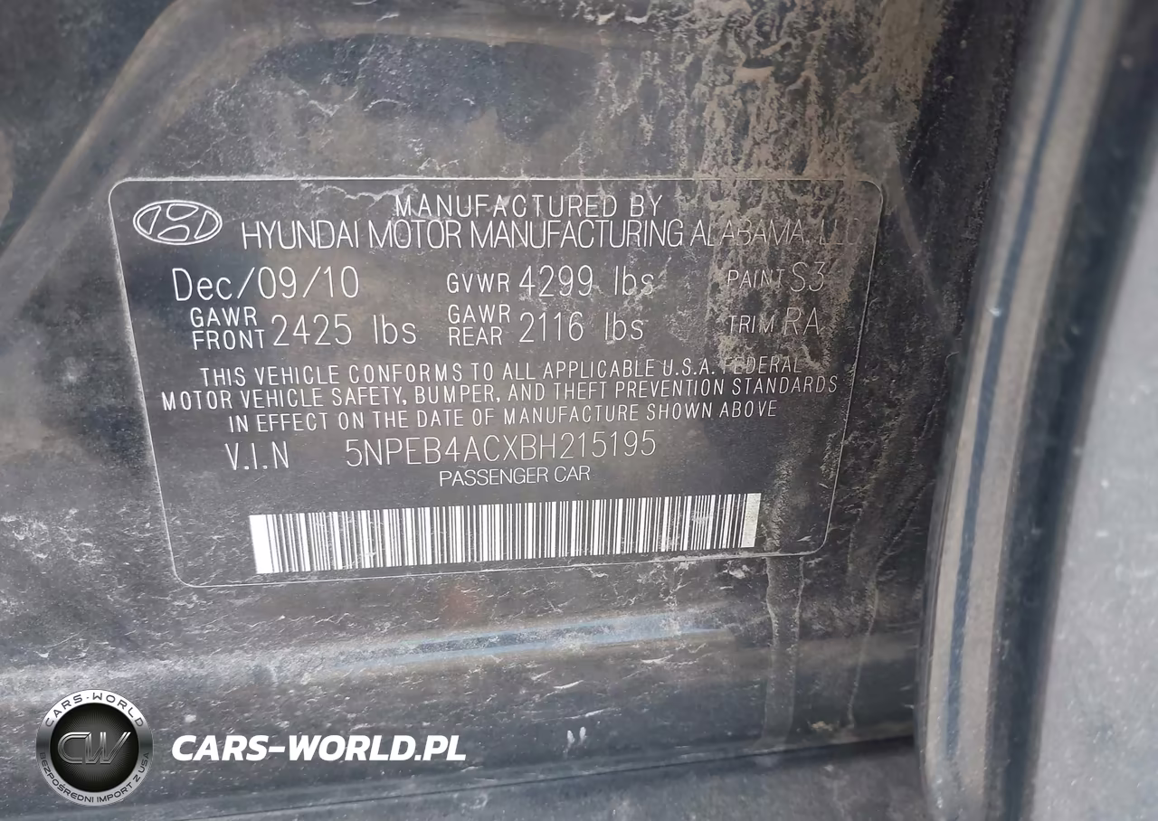 2011 Hyundai Sonata Gls VIN:5NPEB4ACXBH215195 - 9