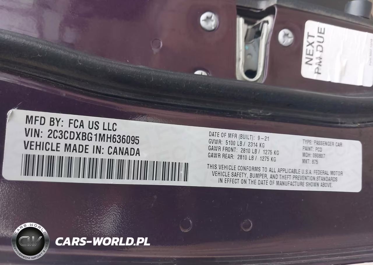 2021 Dodge Charger Sxt Rwd VIN:2C3CDXBG1MH636095 - 9