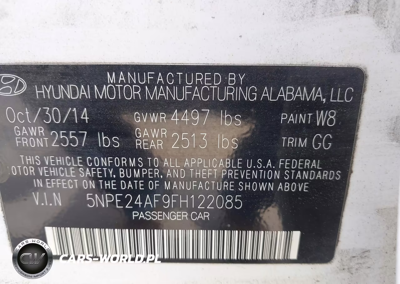 2015 Hyundai Sonata Se VIN:5NPE24AF9FH122085 - 9