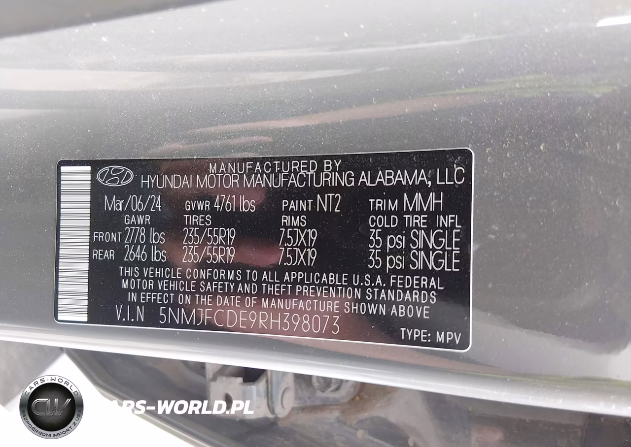 2024 Hyundai Tucson Sel VIN:5NMJFCDE9RH398073 - 9