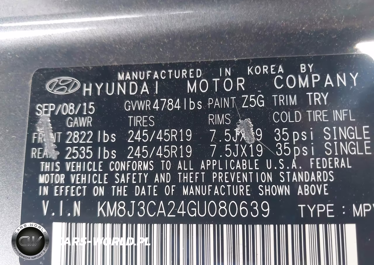 2016 Hyundai Tucson Sport VIN:KM8J3CA24GU080639 - 9