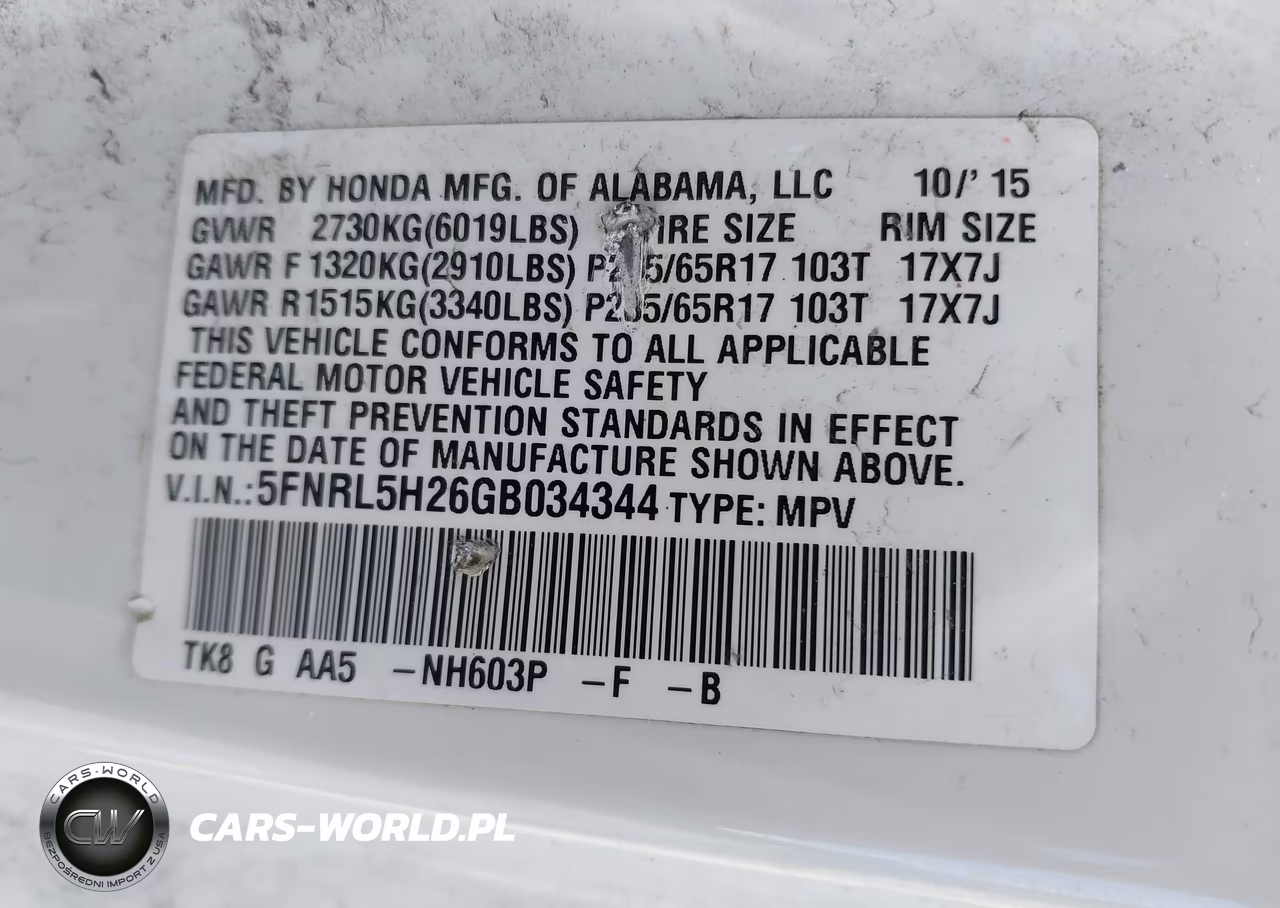 2016 Honda Odyssey Lx VIN:5FNRL5H26GB034344 - 9