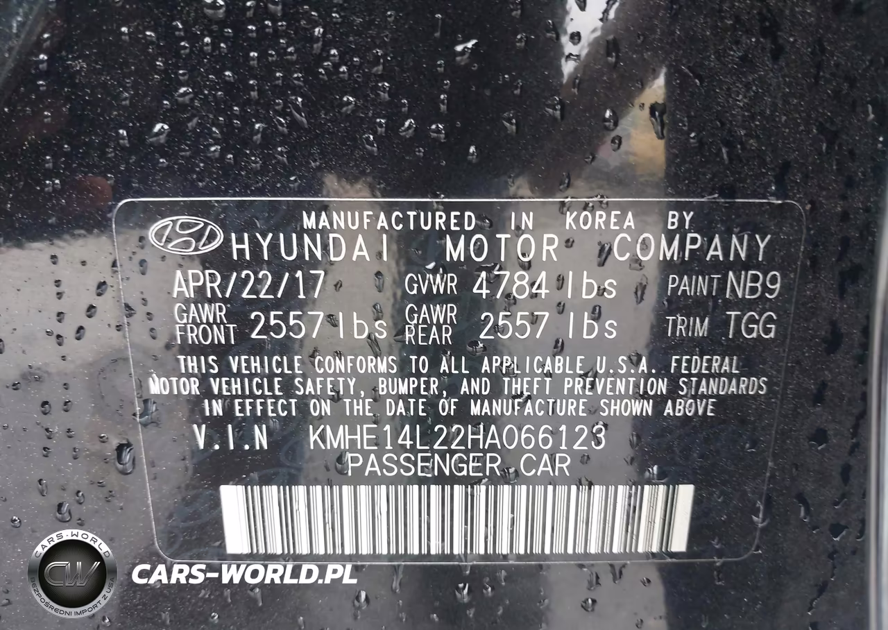 2017 Hyundai Sonata Plug-In Hybrid VIN:KMHE14L22HA066123 - 9