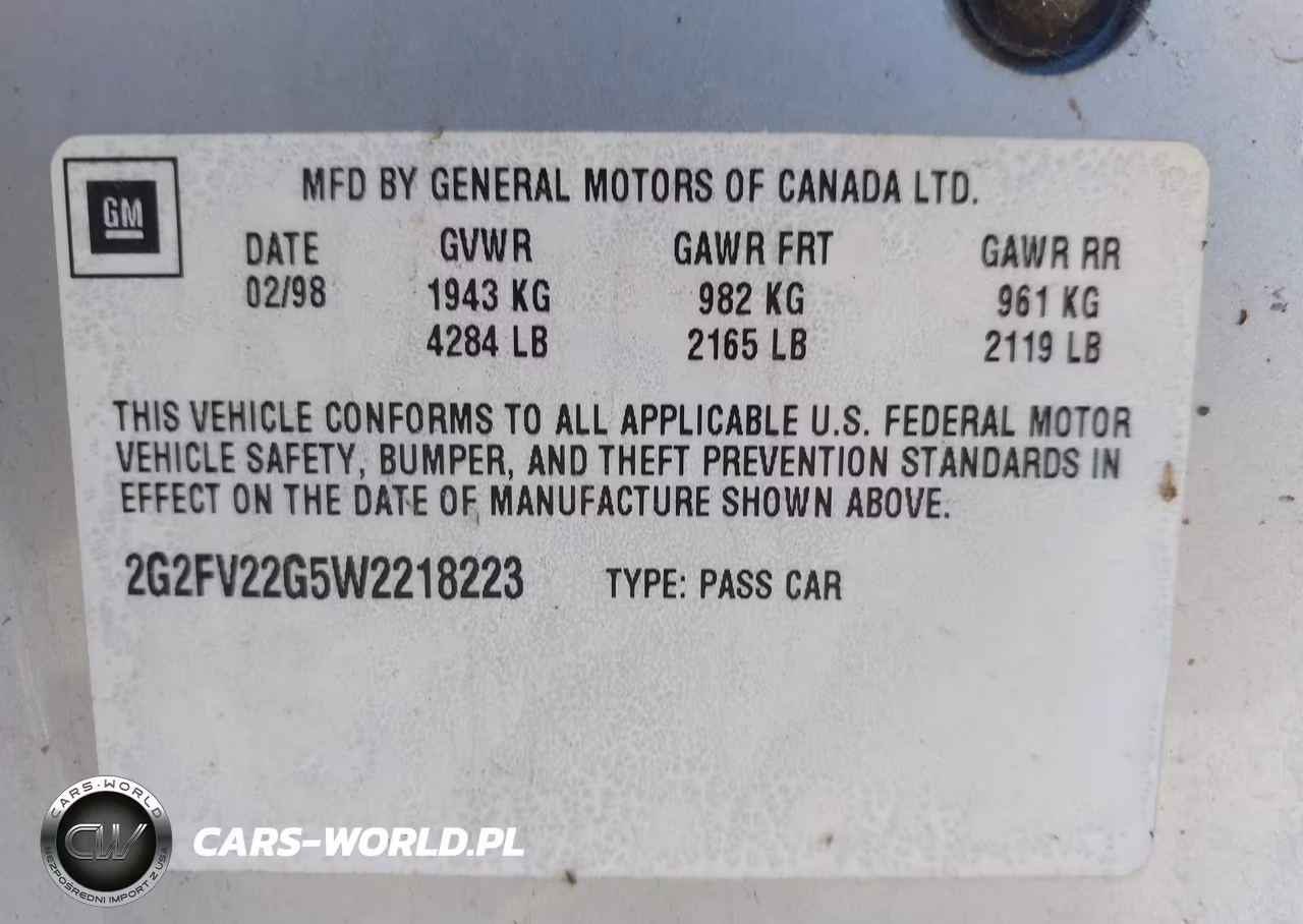 1998 Pontiac Firebird Trans Am VIN:2G2FV22G5W2218223 - 9