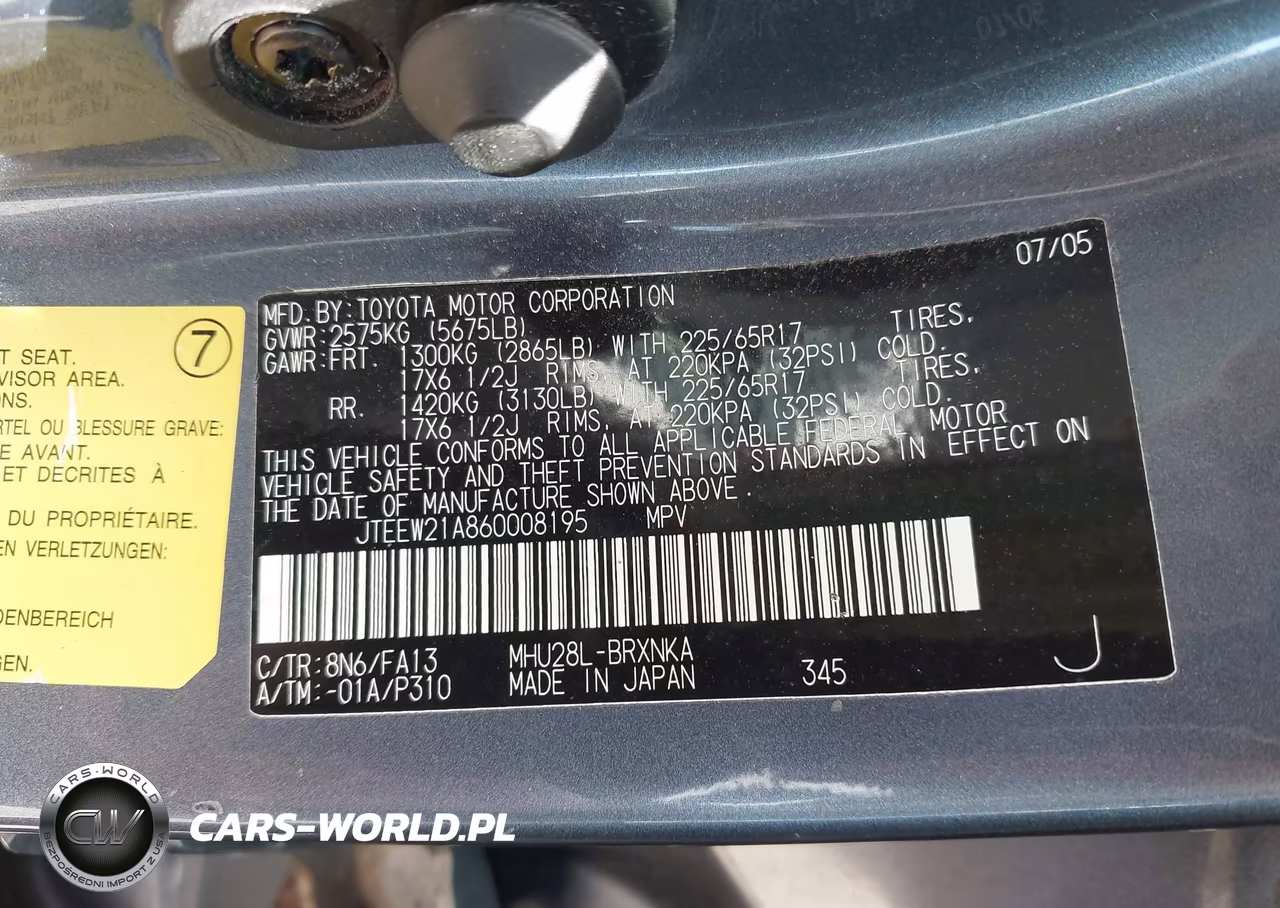 2006 Toyota Highlander Hybrid V6 VIN:JTEEW21A860008195 - 9