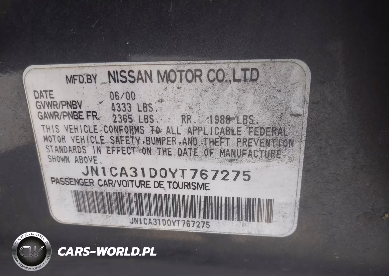 2000 Nissan Maxima Gle-Gxe-Se VIN:JN1CA31D0YT767275 - 9
