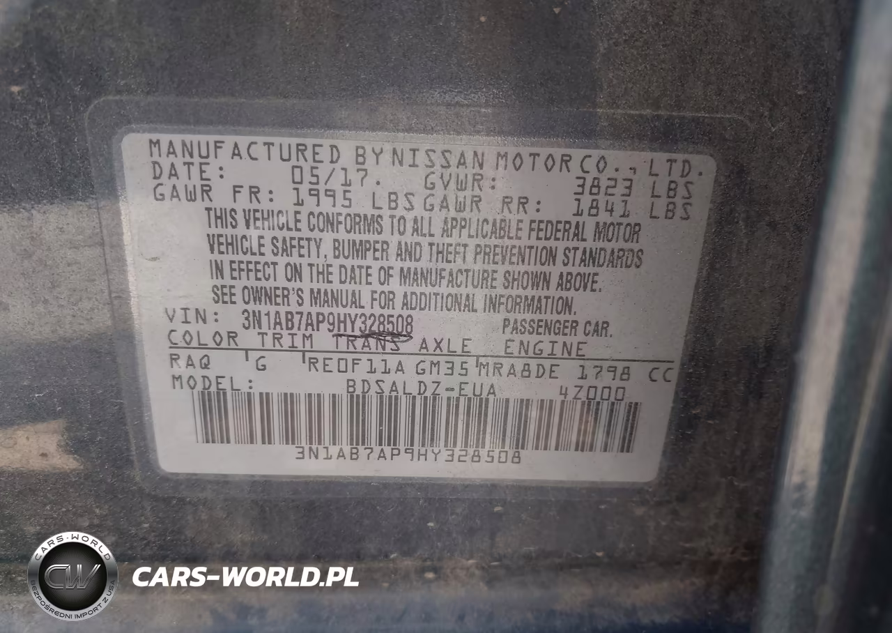 2017 Nissan Sentra Sv VIN:3N1AB7AP9HY328508 - 9