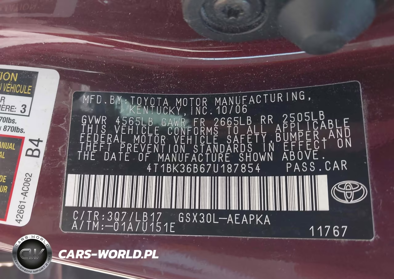 2007 Toyota Avalon Limited VIN:4T1BK36B67U187854 - 9