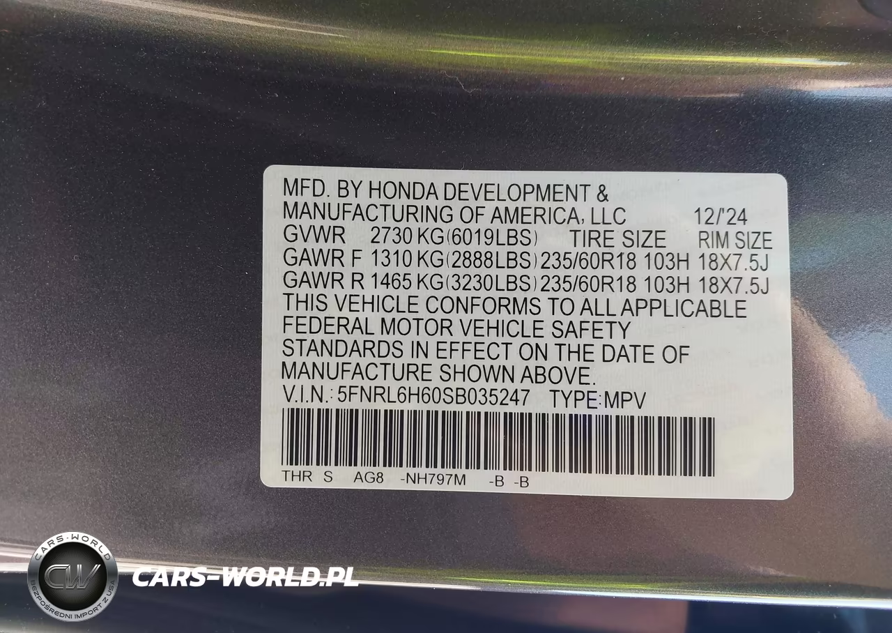 2025 Honda Odyssey Ex-L VIN:5FNRL6H60SB035247 - 9
