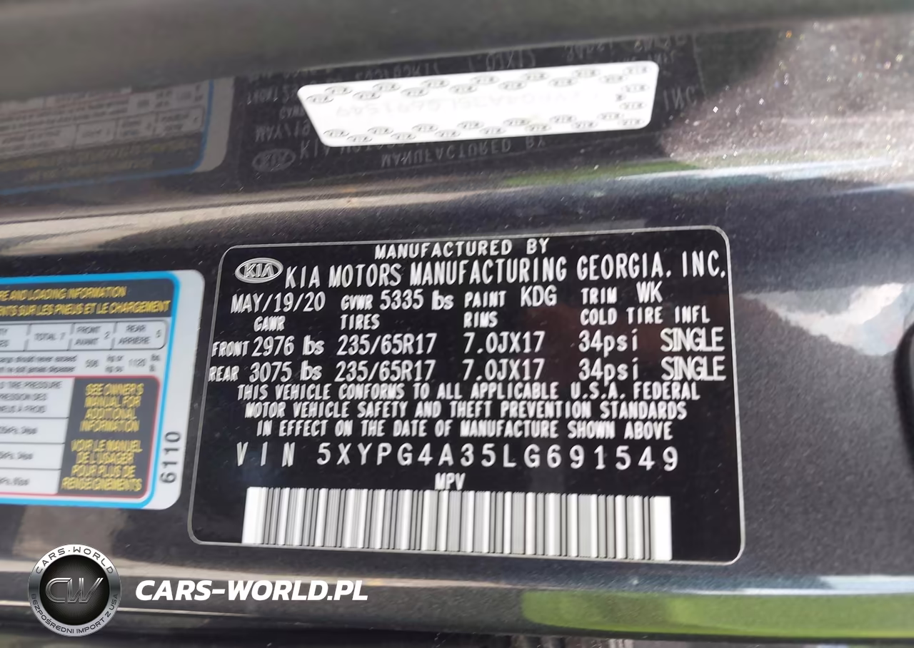 2020 Kia Sorento 2.4L Lx VIN:5XYPG4A35LG691549 - 9
