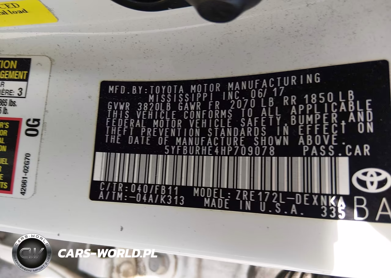 2017 Toyota Corolla Le VIN:5YFBURHE4HP709078 - 9