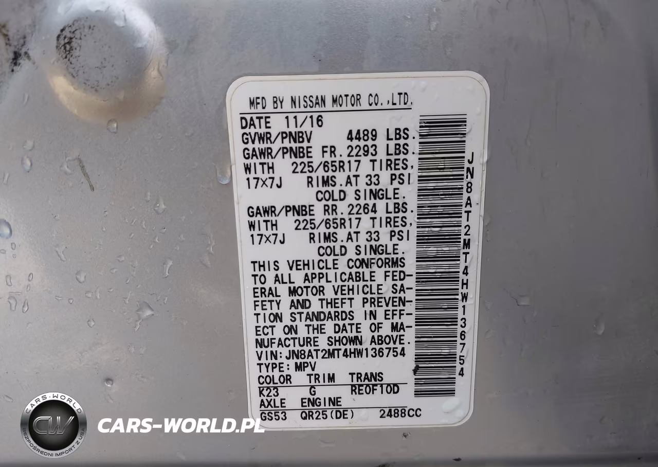 2017 Nissan Rogue S VIN:JN8AT2MT4HW136754 - 9