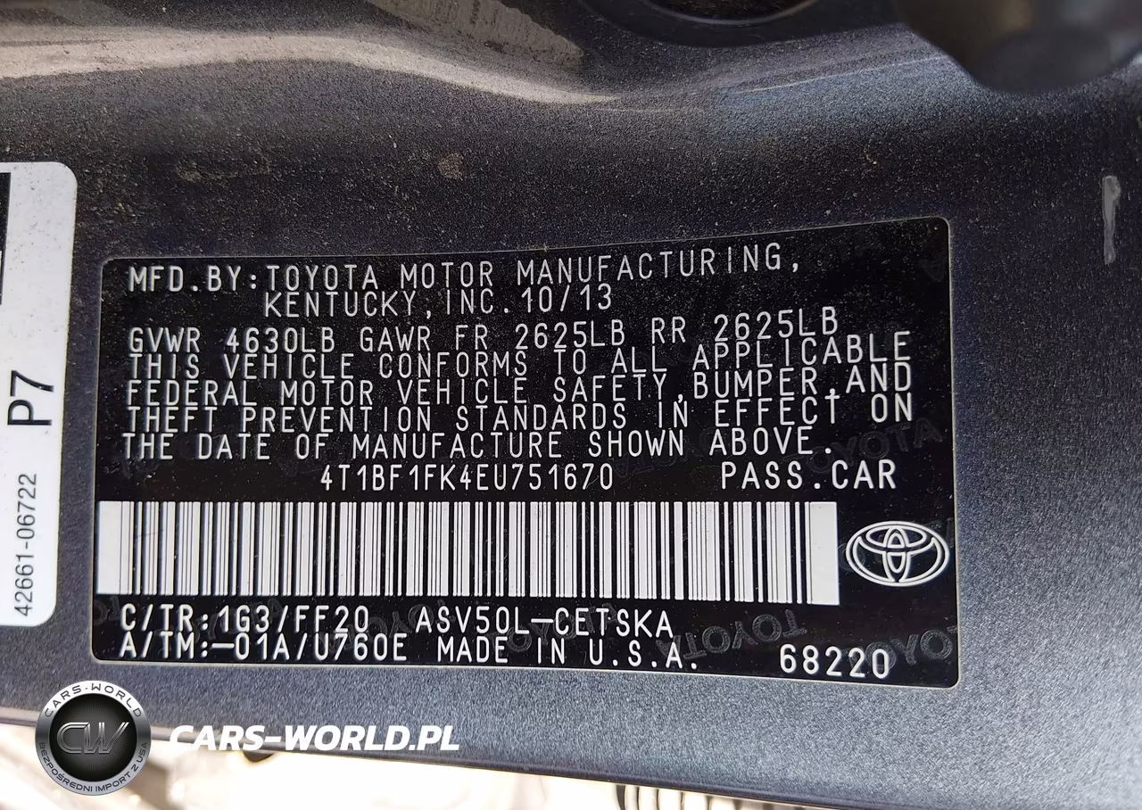 2014 Toyota Camry Se VIN:4T1BF1FK4EU751670 - 9