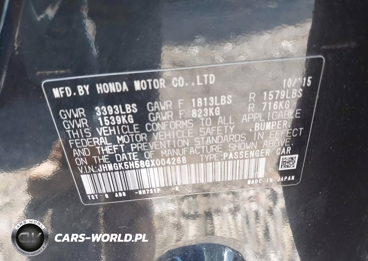 2016 Honda Fit Lx VIN:JHMGK5H58GX004268 - 9