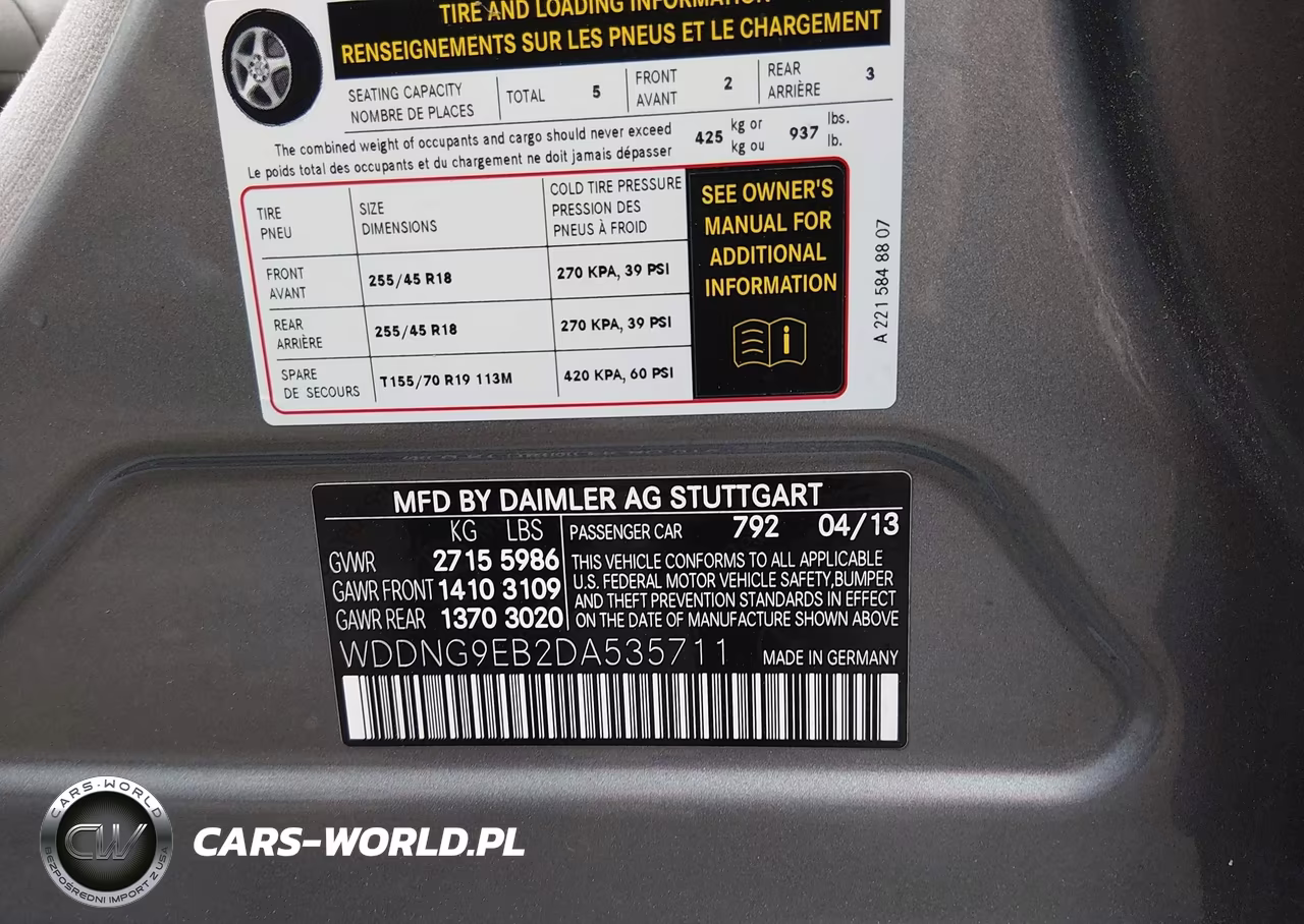 2013 Mercedes-Benz S 550 4Matic VIN:WDDNG9EB2DA535711 - 9