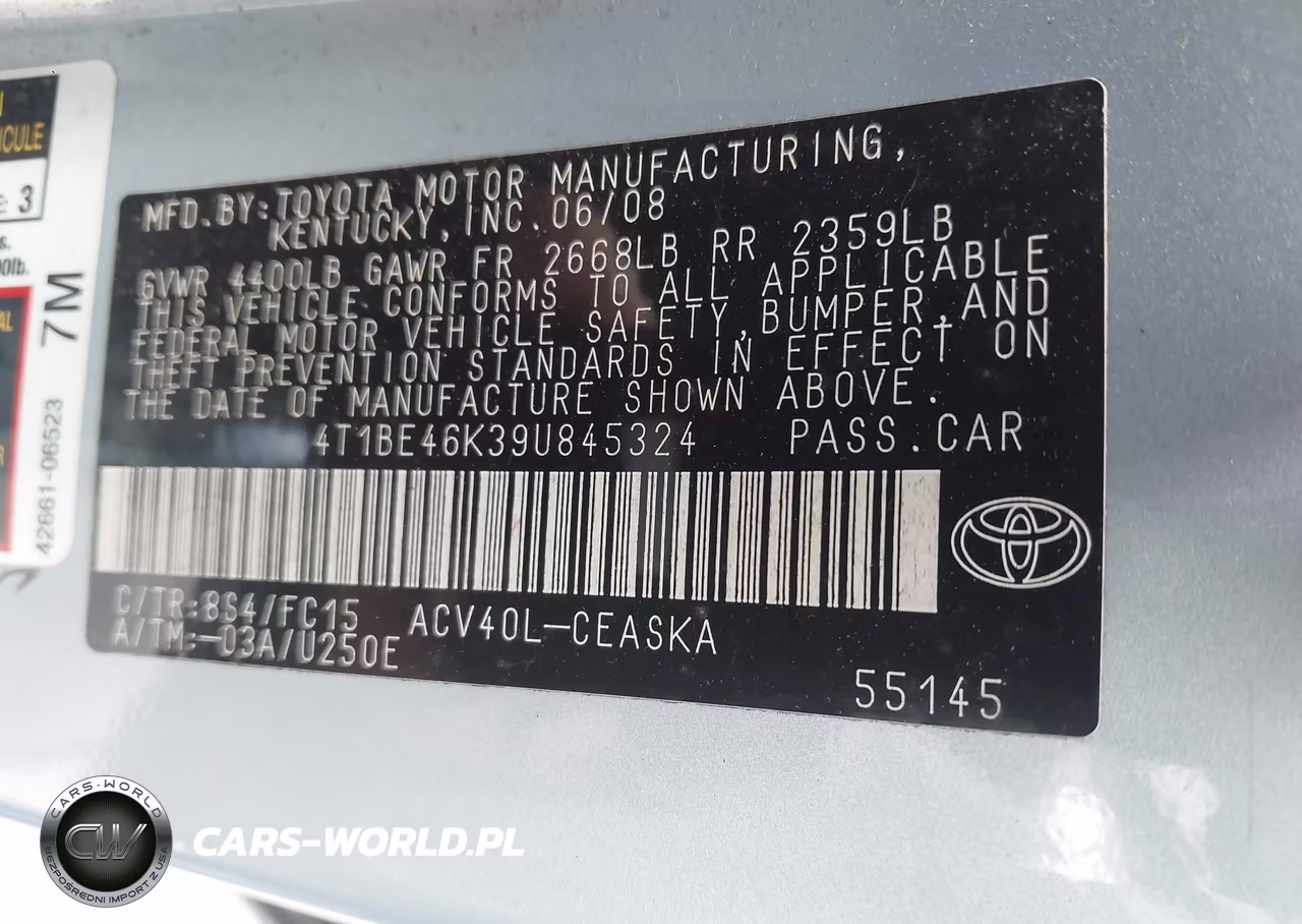 2009 Toyota Camry Se VIN:4T1BE46K39U845324 - 9