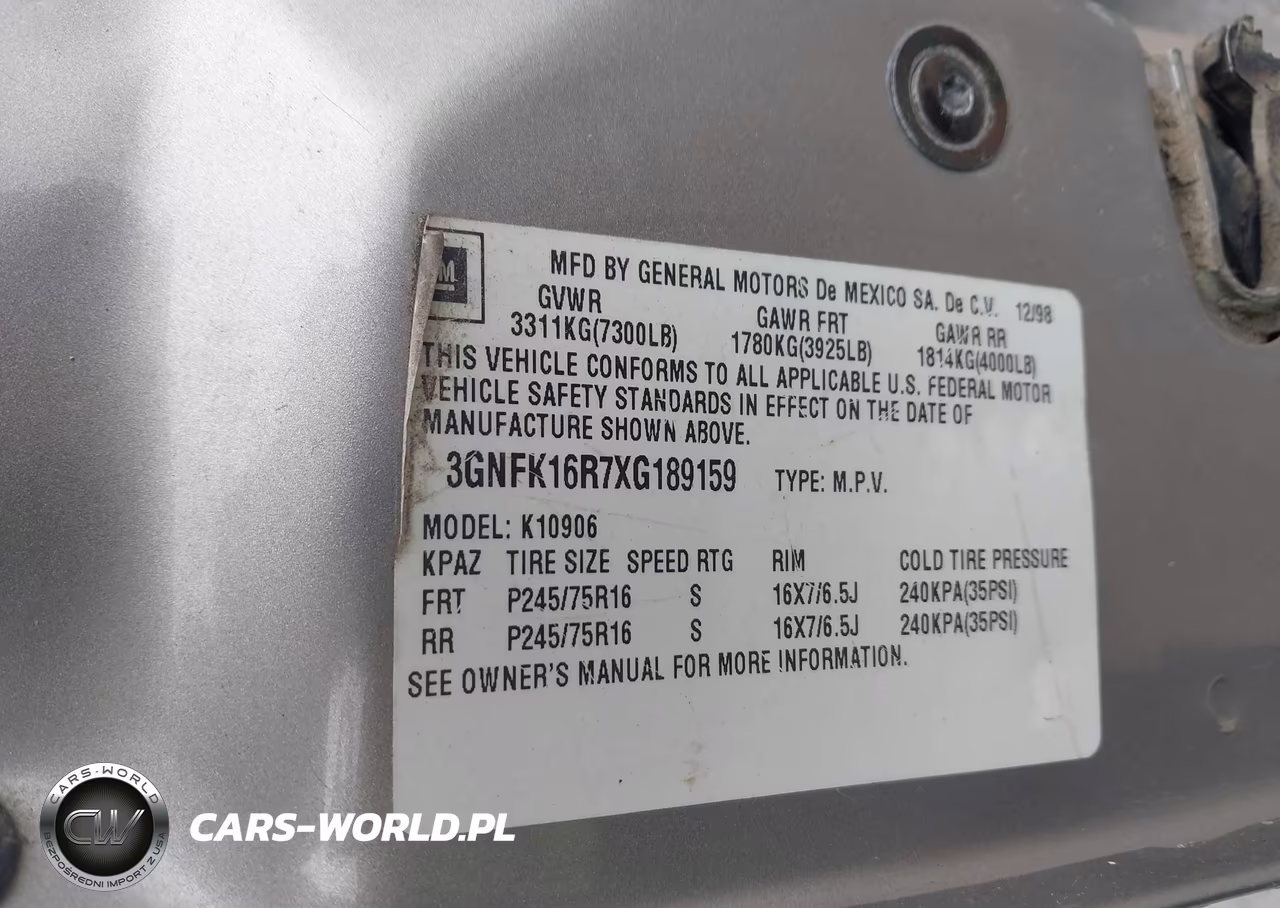 1999 Chevrolet Suburban Lt VIN:3GNFK16R7XG189159 - 9