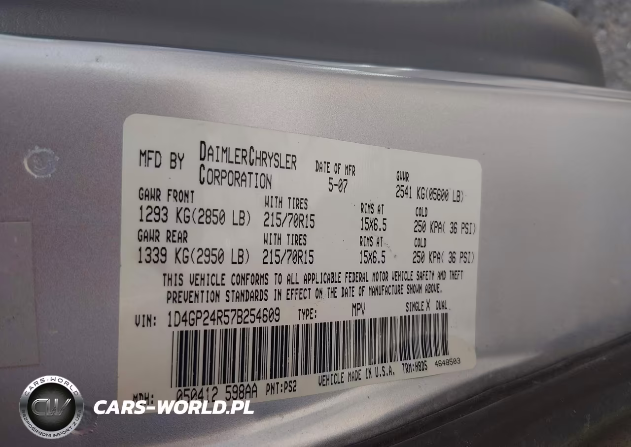 2007 Dodge Grand Caravan Se VIN:1D4GP24R57B254609 - 9